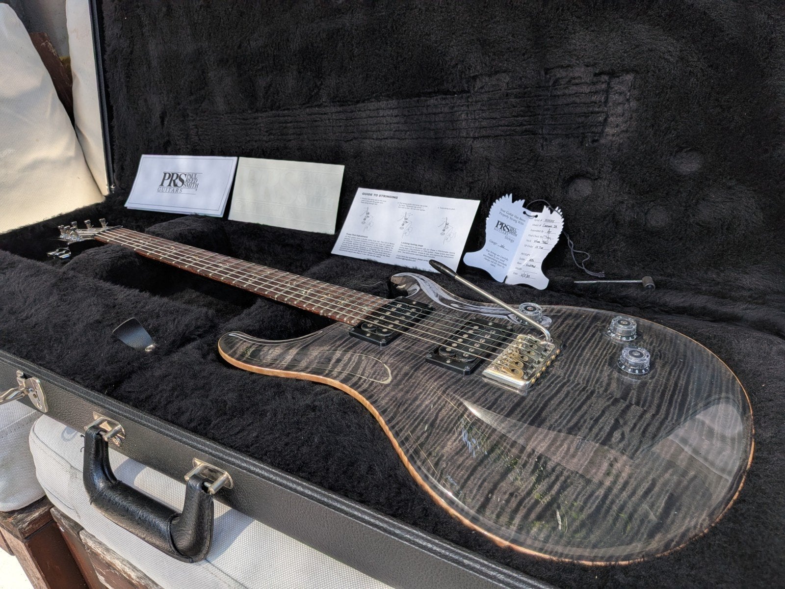 Paul Reed Smith Custom 24 10top 2009 Grey black PRS, Ophalen of Verzenden, Gebruikt, Solid body, Paul Reed Smith