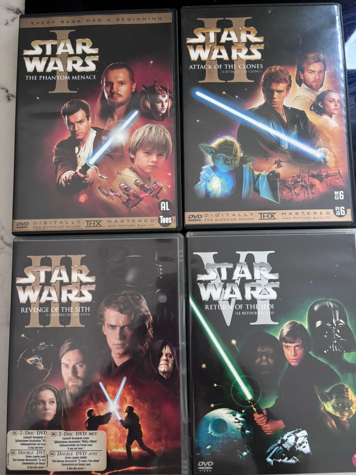STAR WARS 1,2,3 EN 6, Alle leeftijden, Ophalen of Verzenden, Zo goed als nieuw