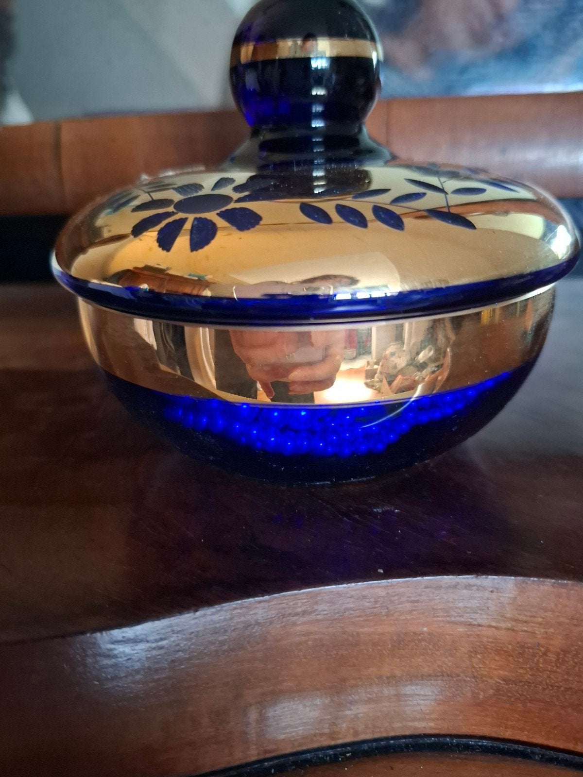 Vintage juwelen schaaltje bonbonniere Bohemian, Ophalen of Verzenden