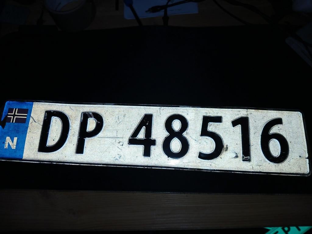 Noorwegen kentekenplaat nummerplaat nummerbord, Ophalen of Verzenden, Zo goed als nieuw