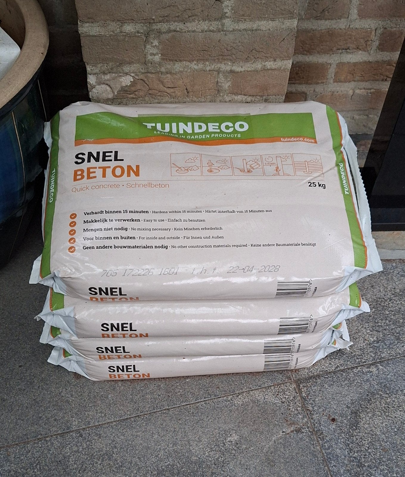 Snel beton 4 zakken, Doe-het-zelf en Verbouw, Overige Doe-het-zelf en Verbouw, Ophalen of Verzenden, Nieuw