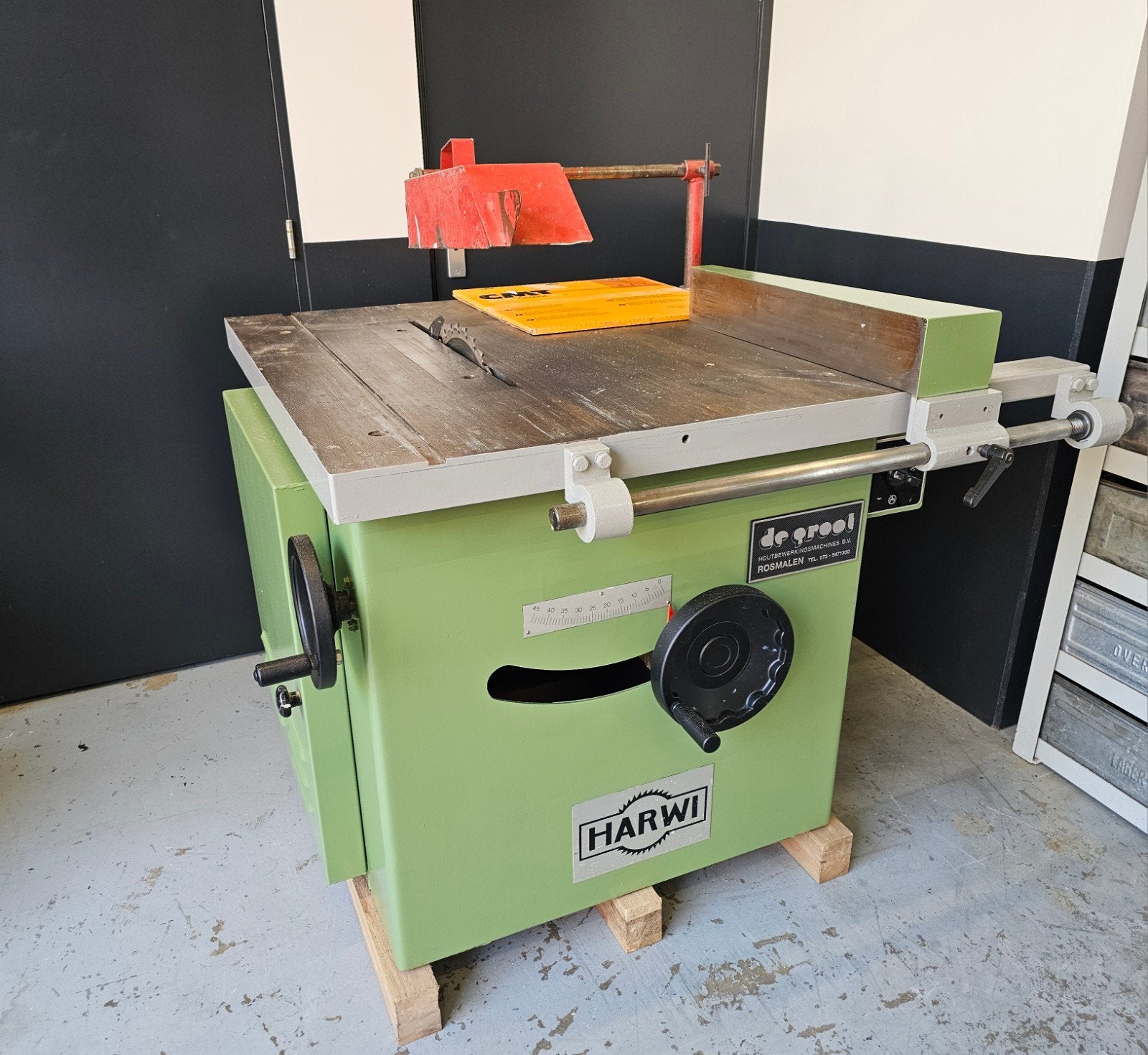 Harwi Cirkelzaag Type 130 Schuininstelbaar, Doe-het-zelf en Verbouw, Gereedschap | Zaagmachines, Ophalen, Gebruikt, Cirkelzaag