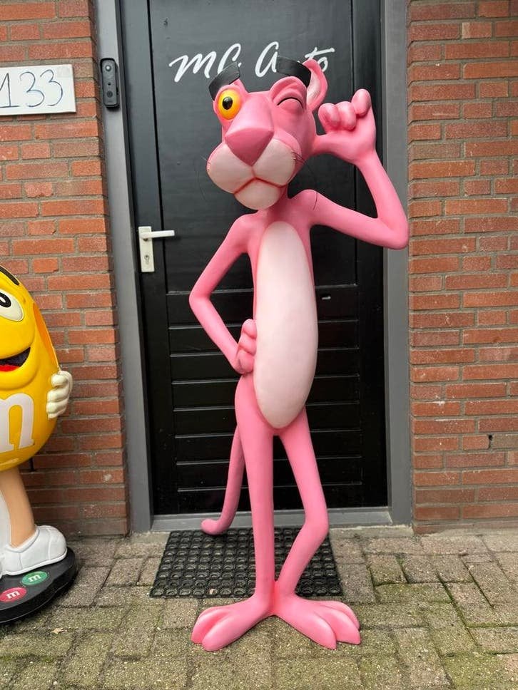 Groot Roze Pink Panter Beeld - Decoratie, Ophalen, Zo goed als nieuw, Dier