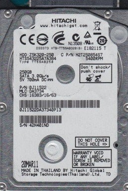 Toshiba TT5SAB320 320GB HDD 2.5" SATA, Computers en Software, Harde schijven, Intern, Gebruikt, 320GB, Ophalen of Verzenden