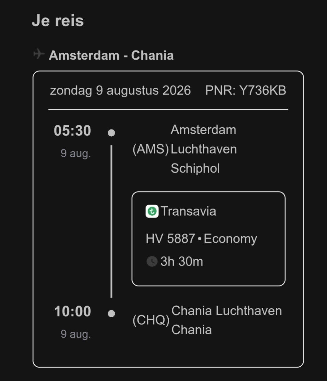 Vliegticket naar Kreta 9aug-24aug, Eén persoon, Vliegtuig, Met bestemming of datum