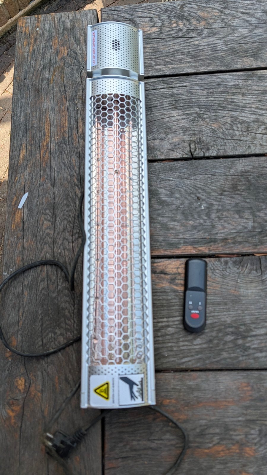 SunHeat Infrarood Heater 2000W met afstandsbediening, Elektrisch, Gebruikt, Ophalen of Verzenden, Waterbestendig