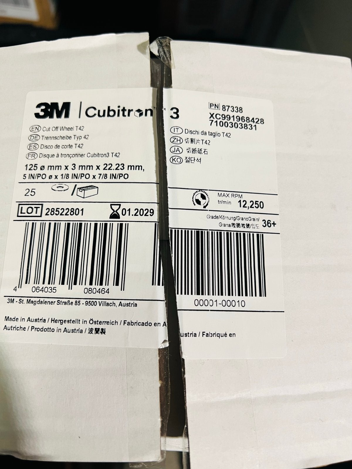 3M Cubitron 3 Doorslijpschijf 125x3x22.23mm, Ophalen of Verzenden, Nieuw, Overige typen