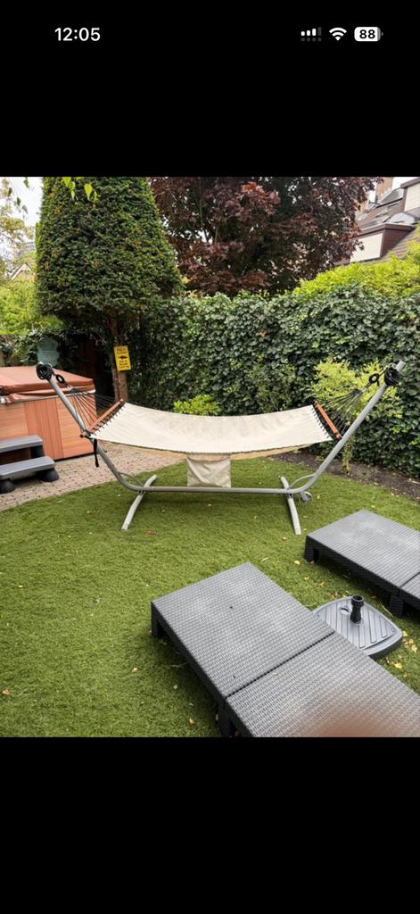 Hangmat met stellage - Zo goed als nieuw, Tuin en Terras, Ophalen, Zo goed als nieuw, Met standaard, Eenpersoons