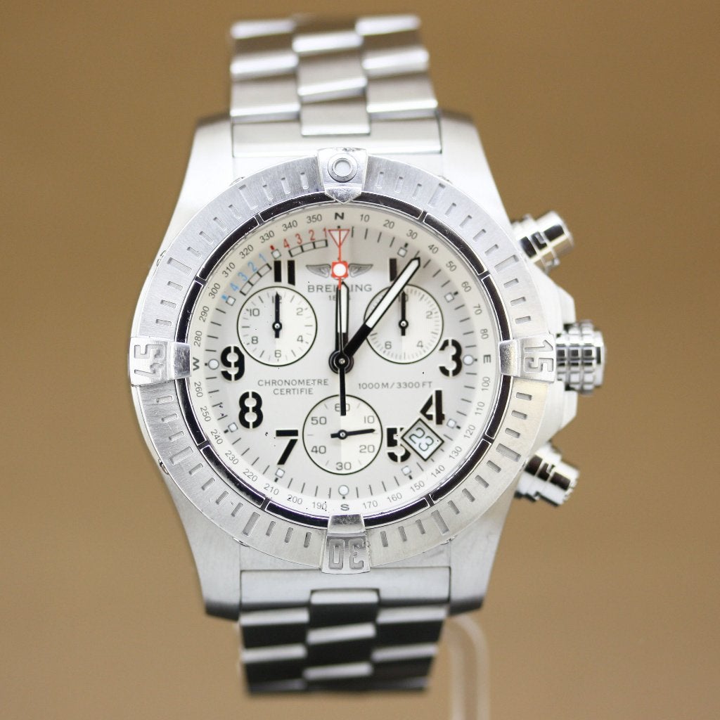 Breitling Avenger Seawolf Chrono A73390 Full Set, Staal, Gebruikt, Staal, Breitling