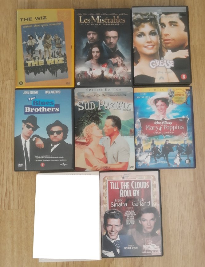 Muziek / Musical FILMS / Grease - The Wiz - Les Miserables, Cd's en Dvd's, Alle leeftijden, Ophalen of Verzenden, Zo goed als nieuw