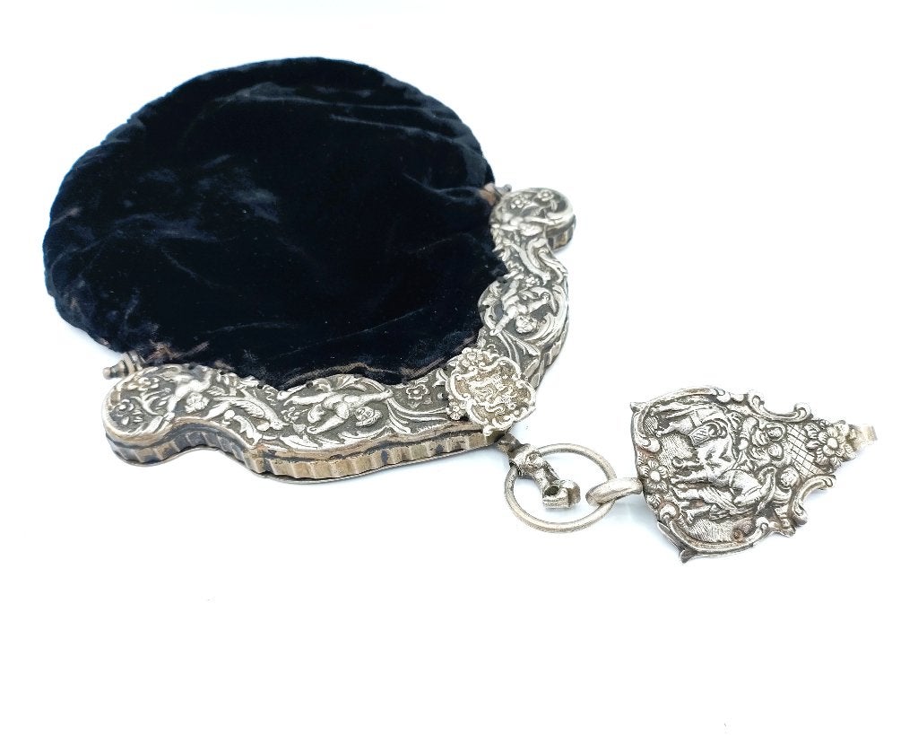 Zilveren tasbeugel, A. de Groot-Boersma / Sneek, 19e eeuws., Antiek en Kunst, Antiek | Kleding en Accessoires, Verzenden, Dames