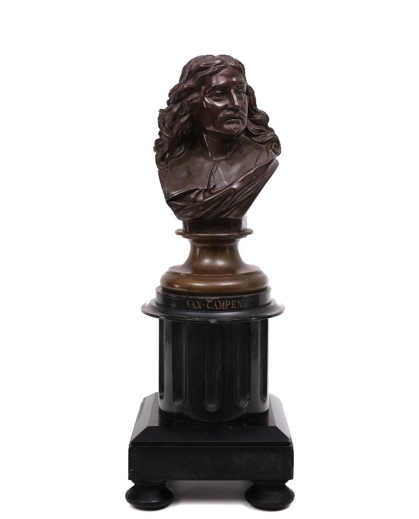 Bronzen Buste Jacob van Campen 1595 – 1675, Buste, Ophalen of Verzenden, Brons, 20 - 50 cm