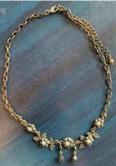 Grijs-zwarte ketting met bloemetjes, bloemenketting, Sieraden, Tassen en Uiterlijk, Kettingen, Overige materialen, Verstelbaar