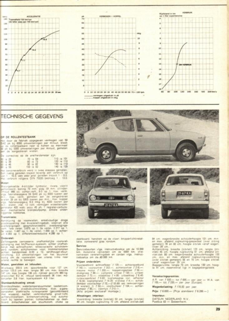 Autovisie test Datsun Cherry Juni 1971, Ophalen of Verzenden, Gelezen, Overige merken