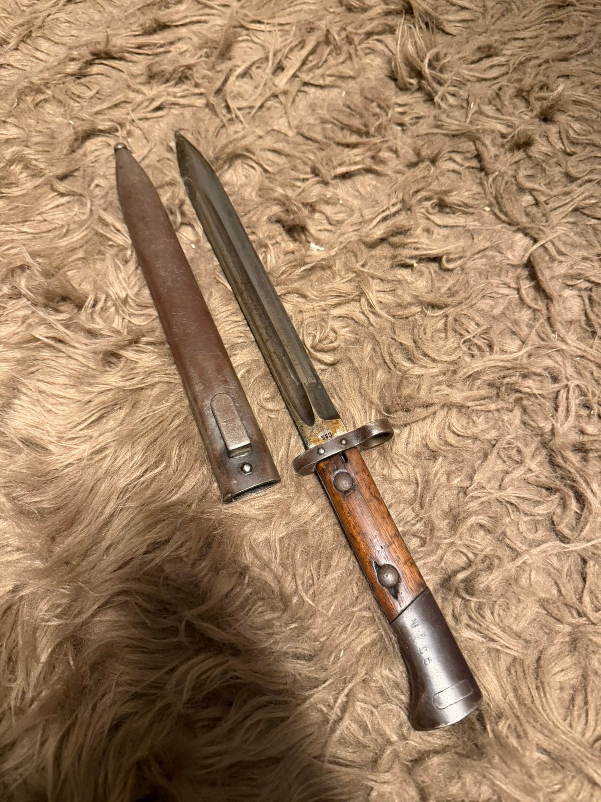 Antieke bajonet en originele schede Lee-Enfield Pattern 1907, Ophalen of Verzenden, Mes of Dolk