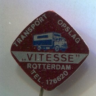 Vitesse Rotterdam transport opslag blik speldje ( F_001), Verzamelen, Verzenden, Zo goed als nieuw, Transport, Speldje of Pin