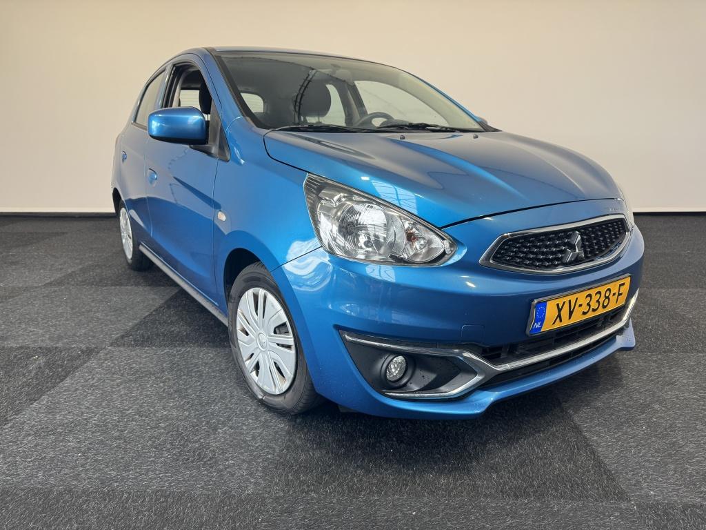 Mitsubishi Space Star 1.0 Cool+ Airco (bj 2019), Stof, Gebruikt, Euro 6, Blauw