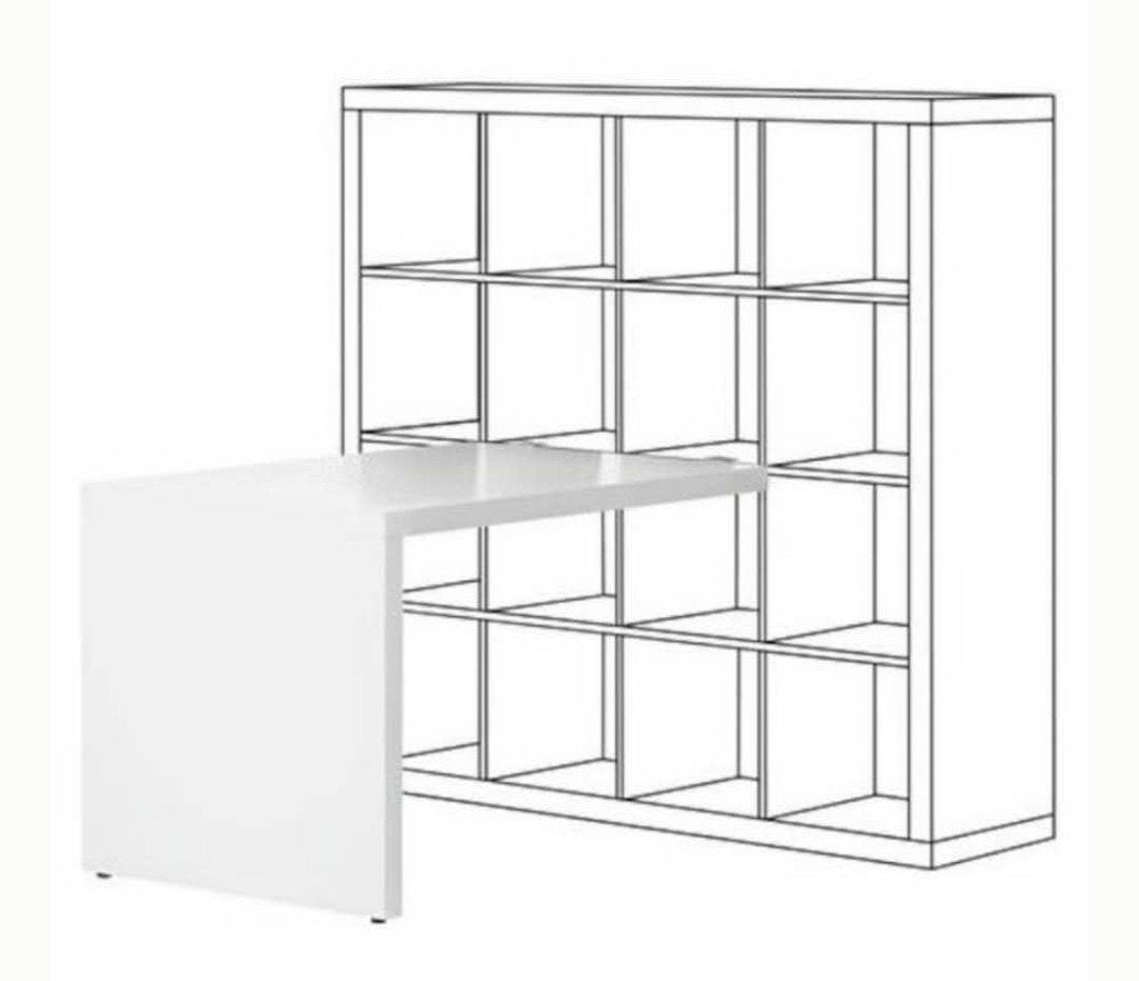 lkea Kallax bureau in wit; (115x76cm), Ophalen, Demontabel, 115 cm, 76 cm