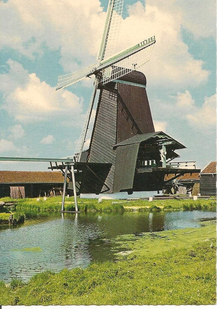 Paltrok houtzaagmolen te Zaandam - Oude Ansichtkaart, Ophalen of Verzenden, 1960 tot 1980, Gelopen, Noord-Holland