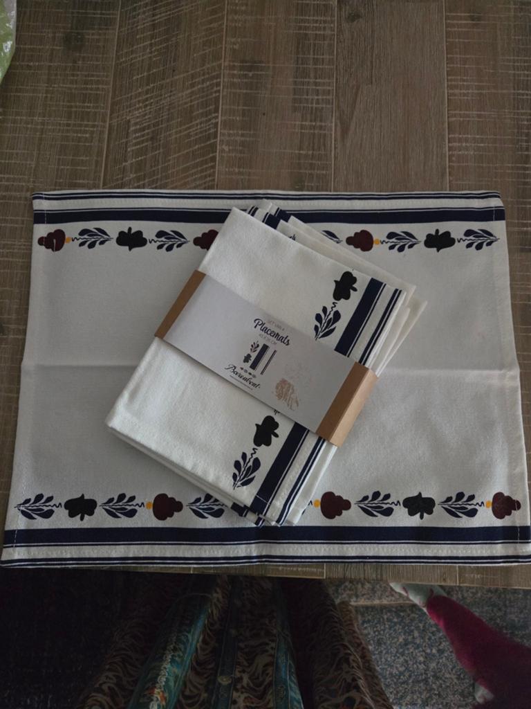 Boerenbont Placemats - Set van 4, Huis en Inrichting, Ophalen of Verzenden, Nieuw, Wit, Placemat