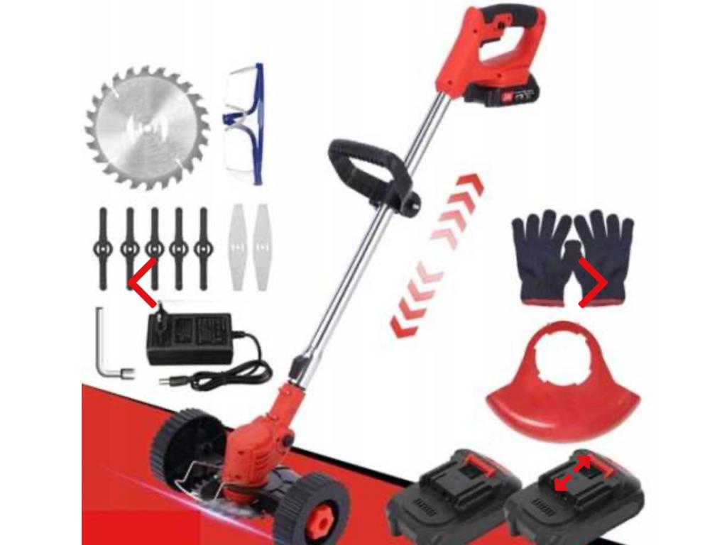 24 v grastrimmer met 2 accu,s zaag messen draad en wielen, Tuin en Terras, Grastrimmers, Ophalen of Verzenden, Nieuw