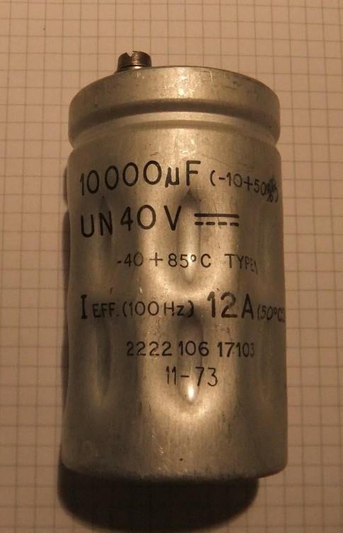 Philips Electrolytic Capacitor 10.000 uF - 40VDC, Ophalen of Verzenden, Gebruikt