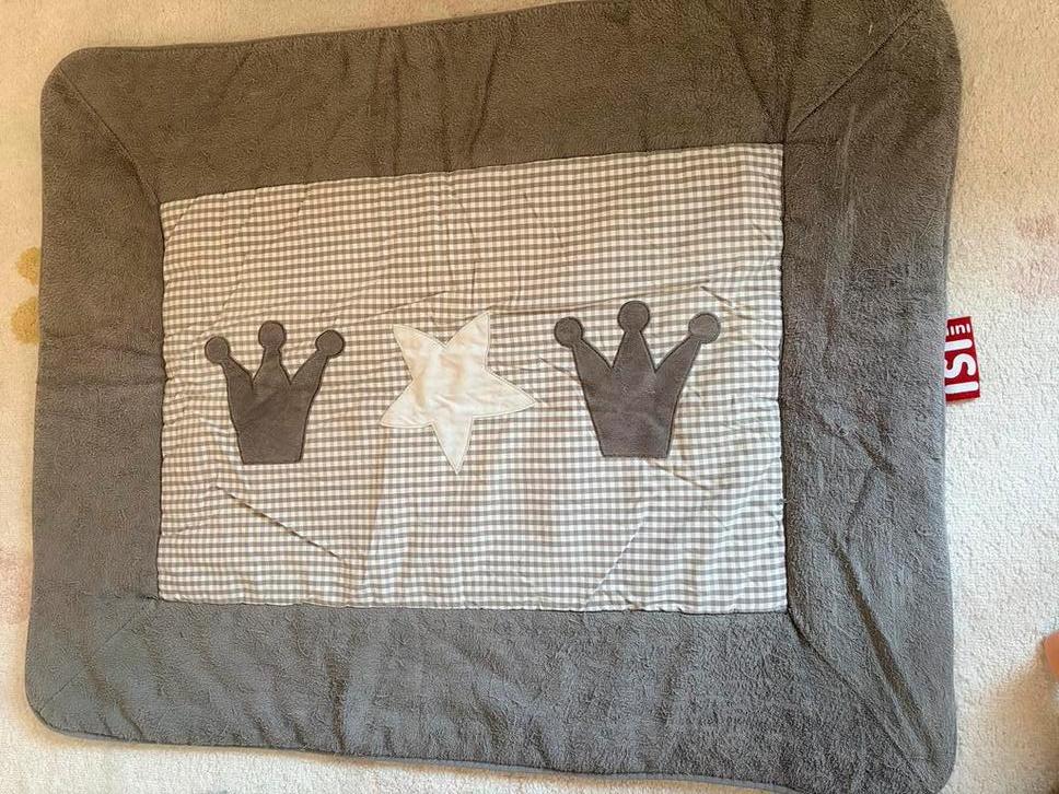 Boxkleed Isi Mini - Grijs met kroontjes en ster, Ophalen of Verzenden, Gebruikt, Speelkleed