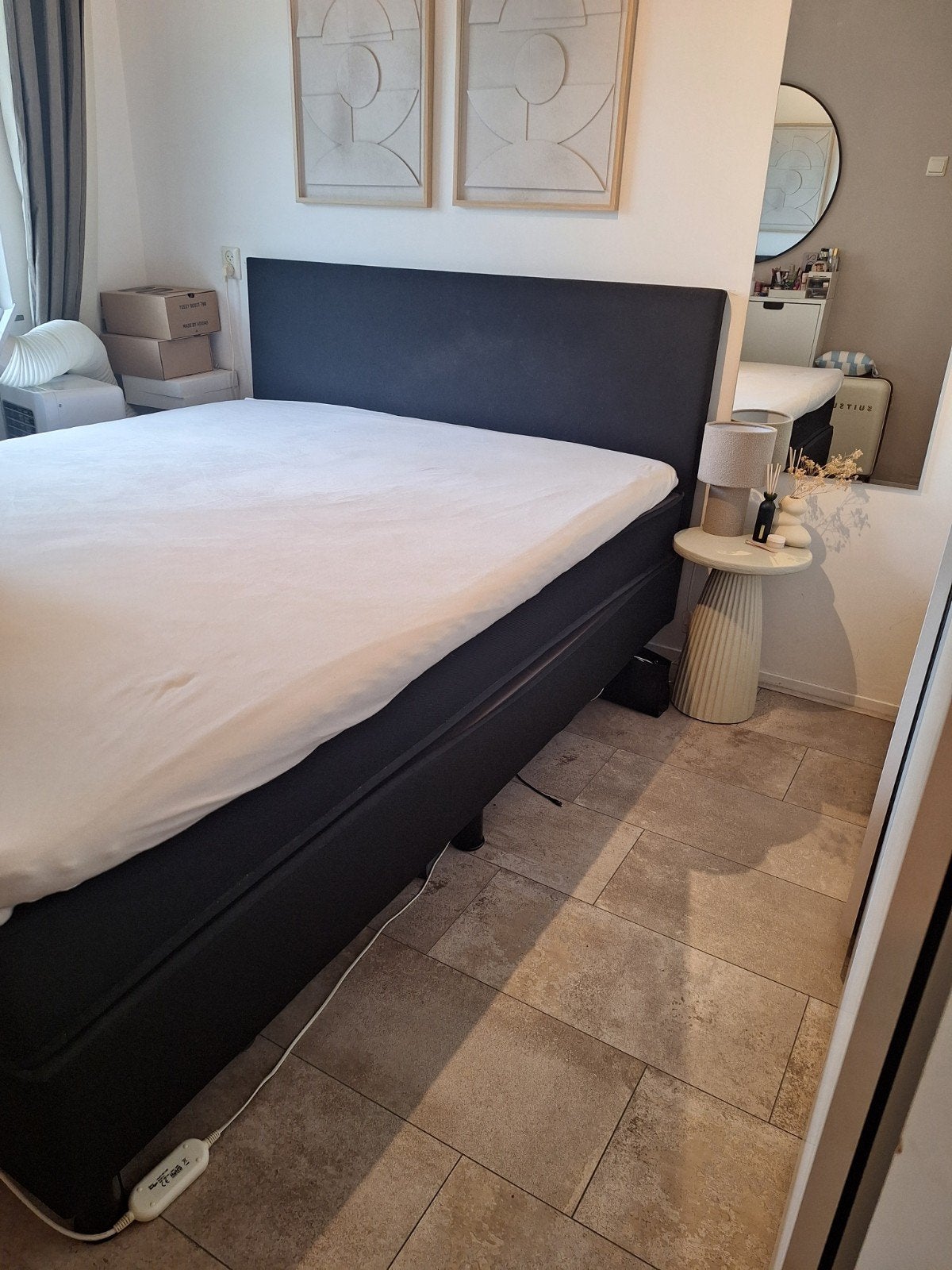 Zwarte boxspring 160x200 cm, Ophalen of Verzenden