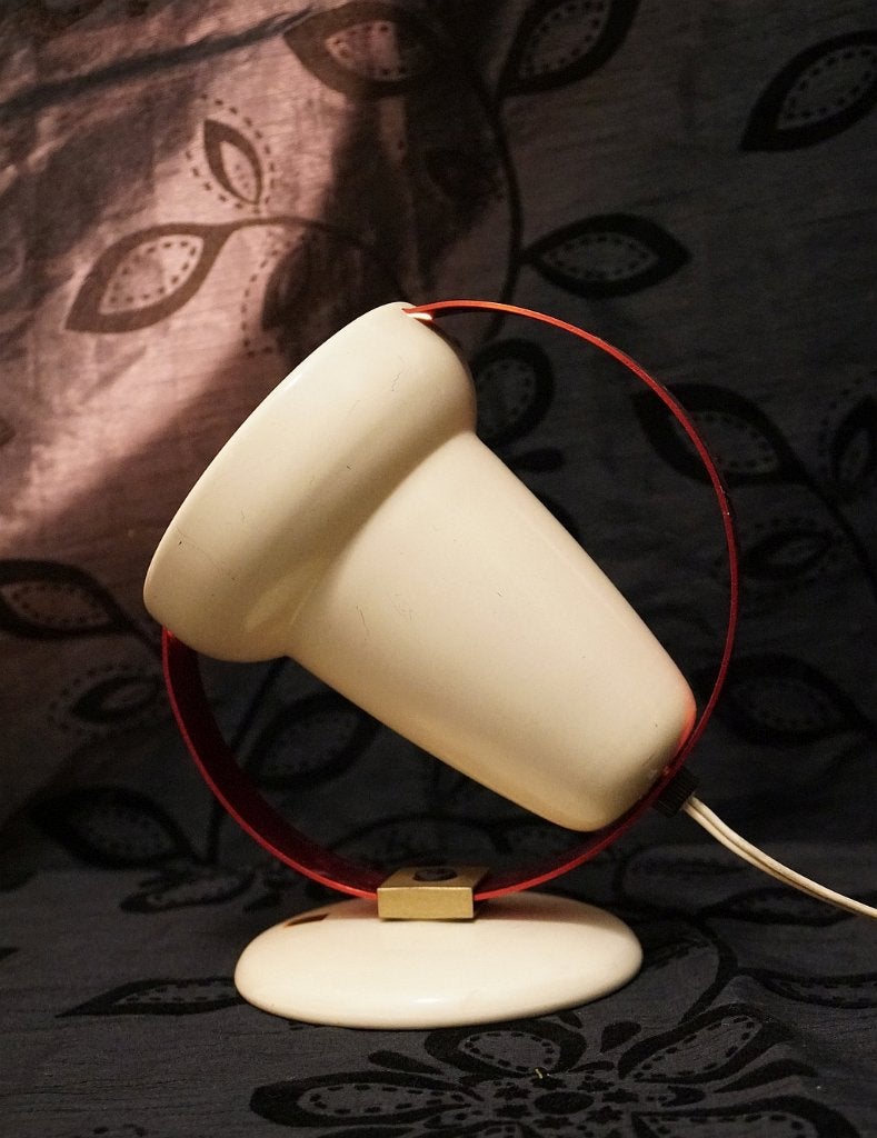 Vintage Philips "hoogtezon"(omgebouwd) dimbare tafel lamp, Ophalen, Vintage, Overige fittingen, Glas