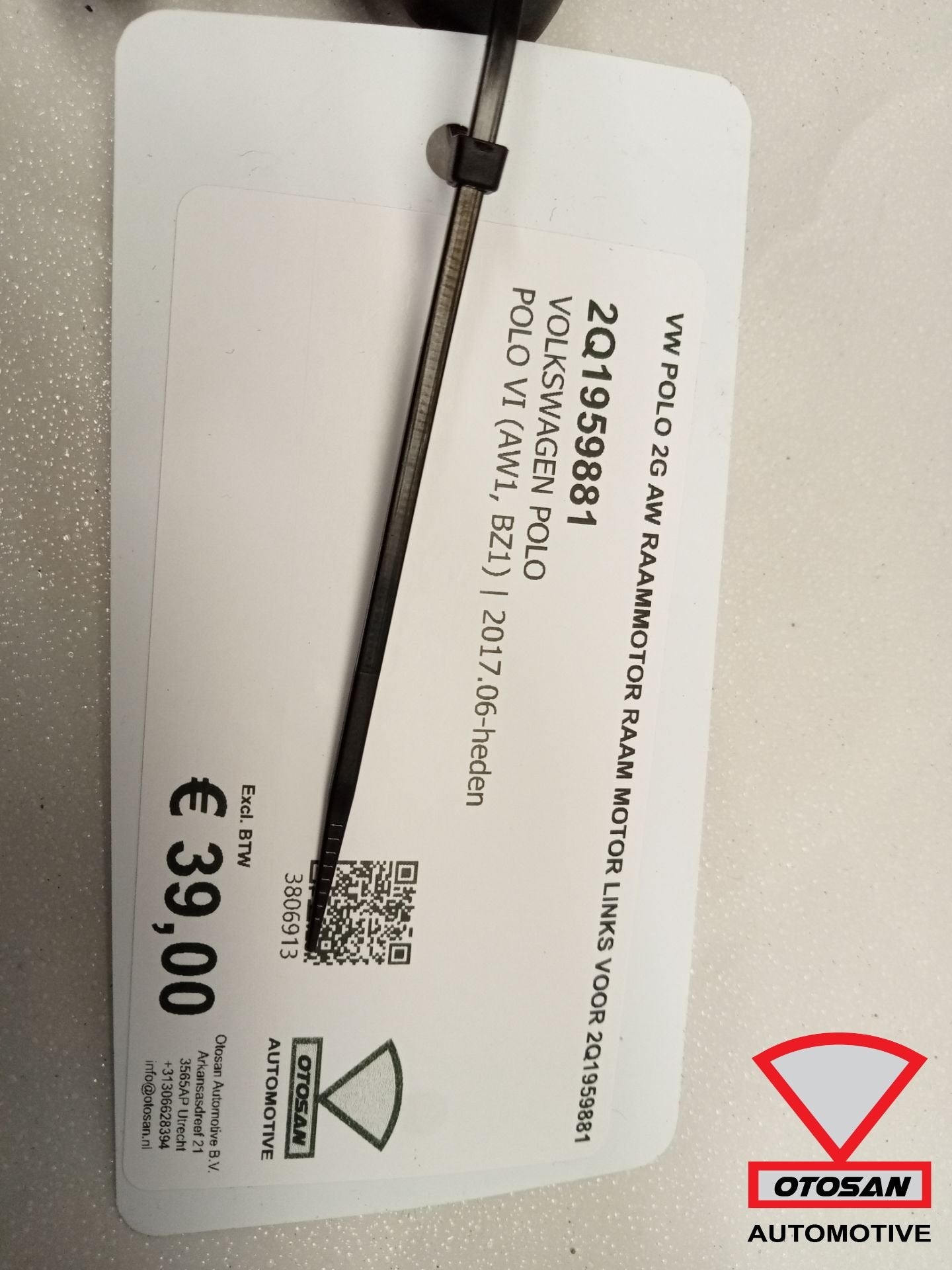 Vw polo 2g aw raammotor raam motor links voor 2q1959881, Auto-onderdelen, Ruiten en Toebehoren, Gebruikt, Volkswagen, Volkswagen AG