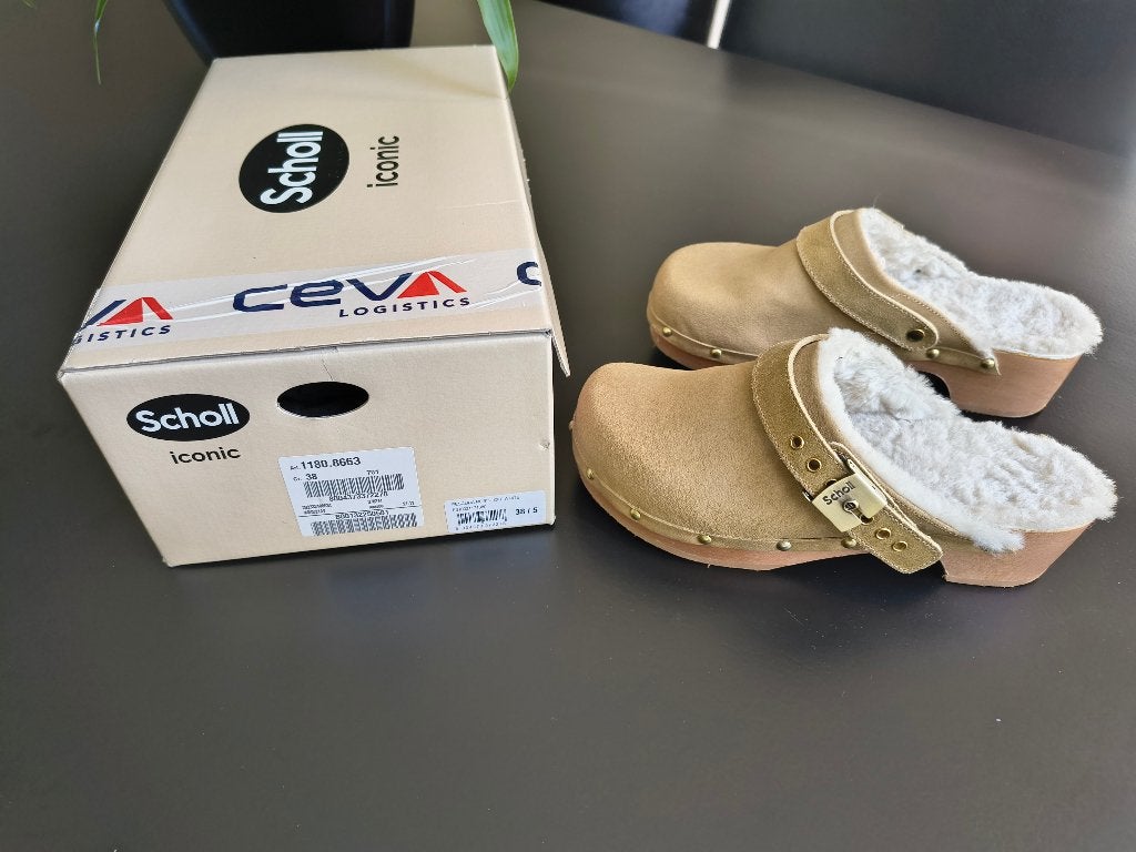 Scholl Iconic Clogs - maat 38/5 - ZGAN - Camel, Scholl, Overige kleuren, Verzenden, Overige typen
