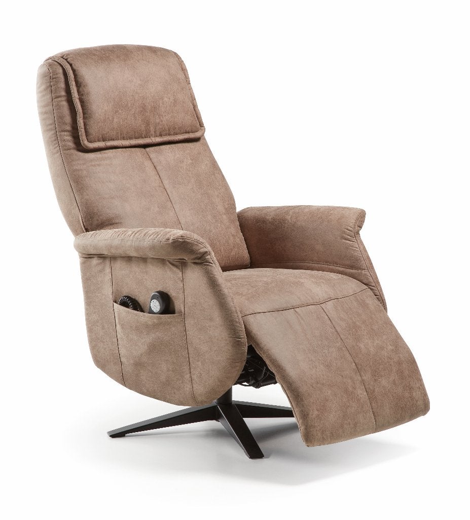 Sta op stoel / Relaxfauteuil SLIEDRECHT, 2-motorig draaibaar, Ophalen, Minder dan 75 cm, Leer, Nieuw