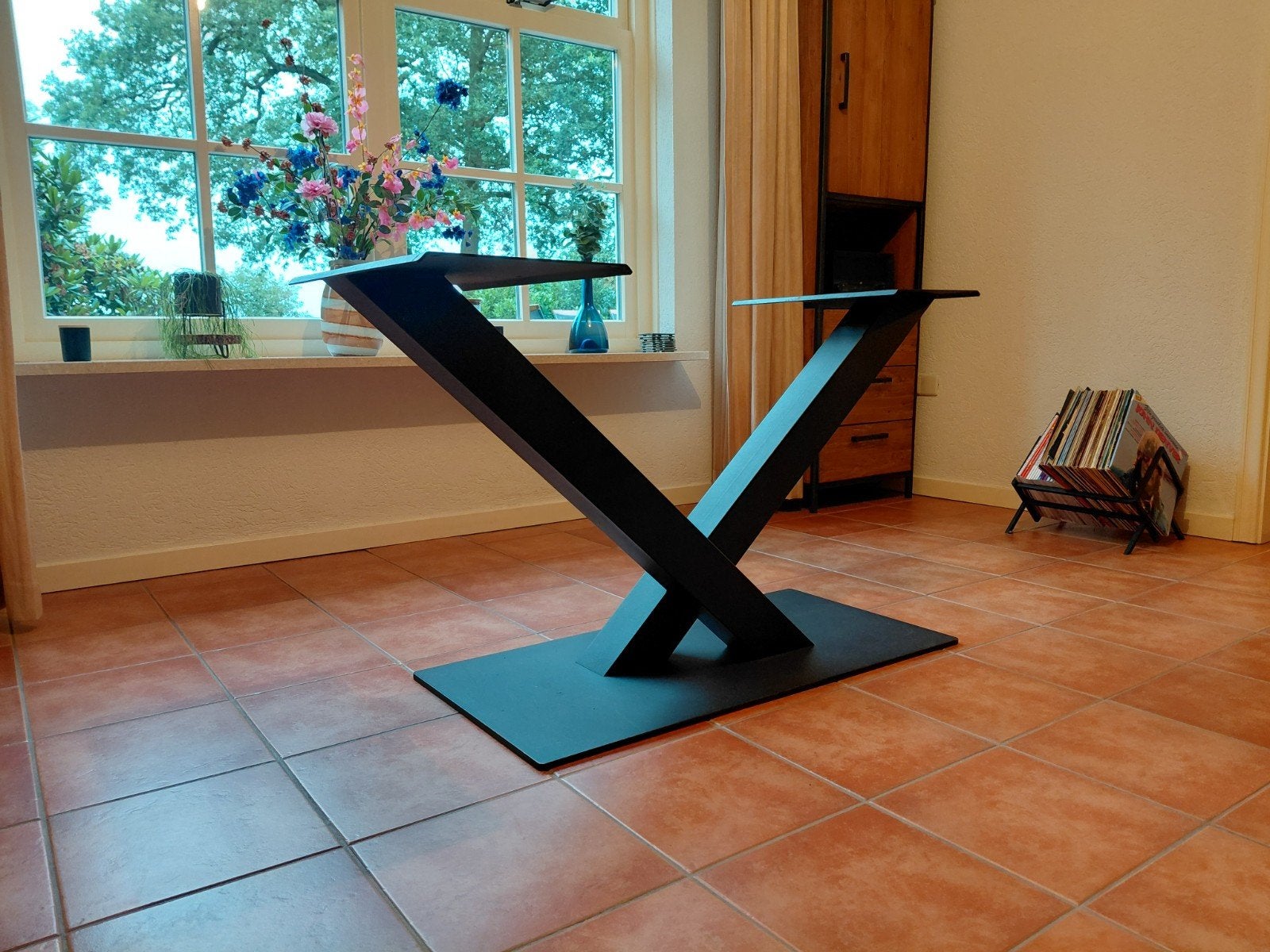 Robuuste Stalen V-Poot (Middenpoot) Mat Zwart – 142,5 x 85cm, Ophalen, Zo goed als nieuw