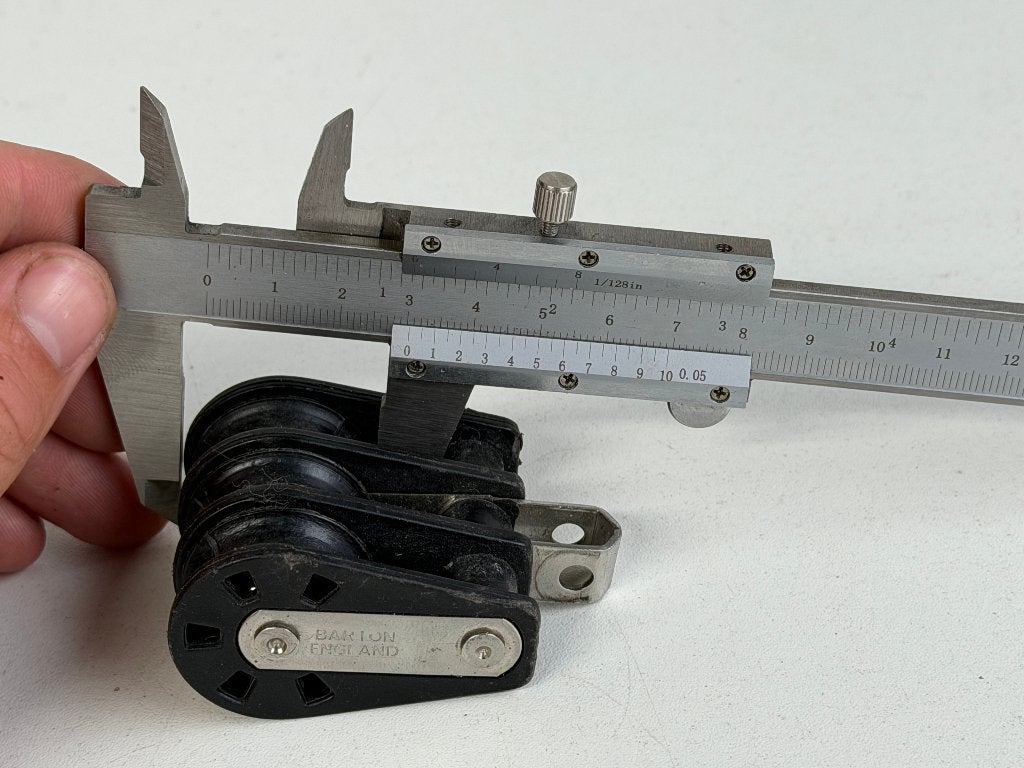 2 x Barton 3 schijfs blok 30 mm tot 8 mm, Watersport en Boten, Accessoires en Onderhoud, Ophalen of Verzenden, Gebruikt, Lijn of Blok