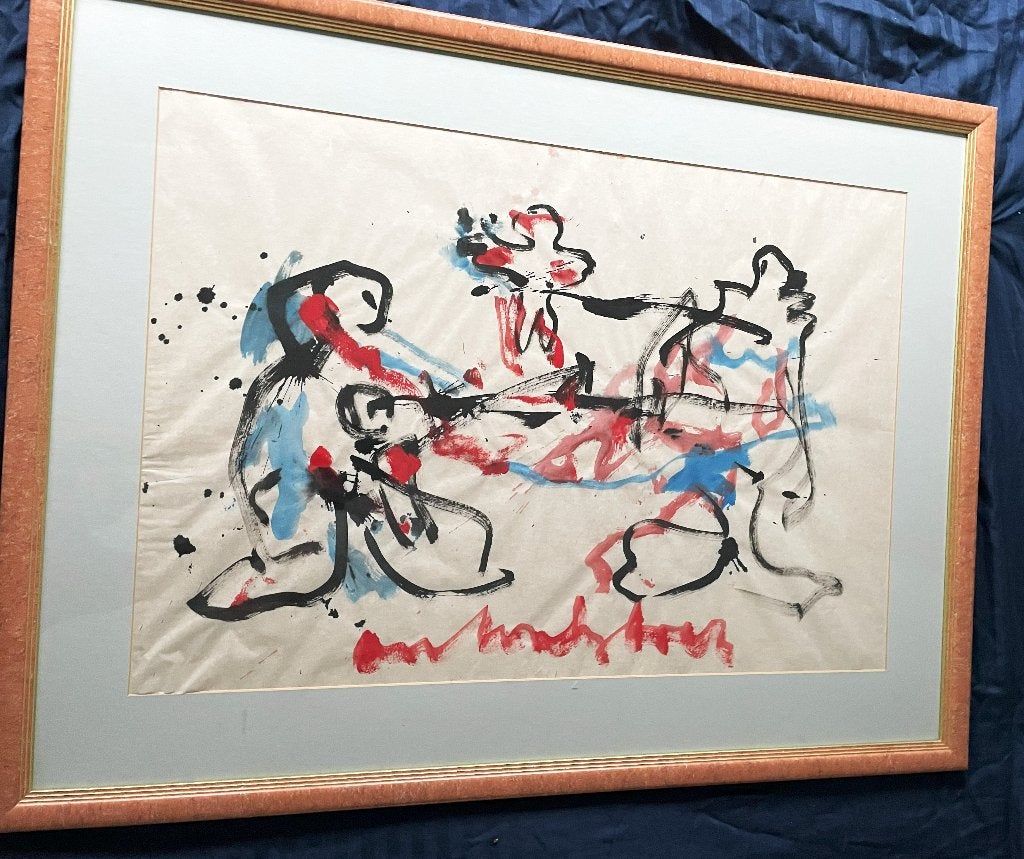 Anton Heyboer (1924-2005) - Combative, Antiek en Kunst, Gesigneerd, Ophalen, Abstract, Overige techniek