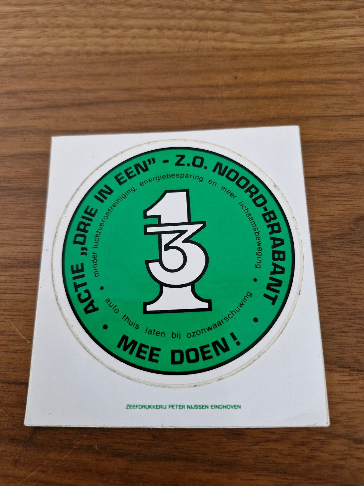 9938 Vintage Sticker "Actie Drie in Een" Noord-Brabant, Ophalen of Verzenden, Gebruikt, Overige typen