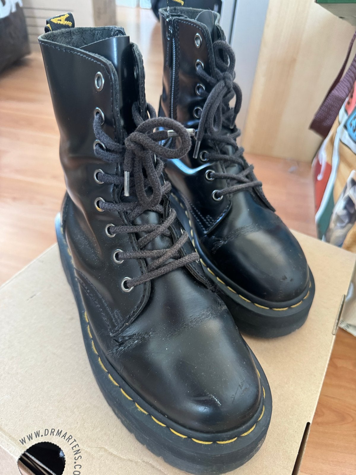 Dr. Martens Jadon Platform Boots Zwart Maat 38, Ophalen of Verzenden, Gedragen, Zwart, Lage of Enkellaarzen