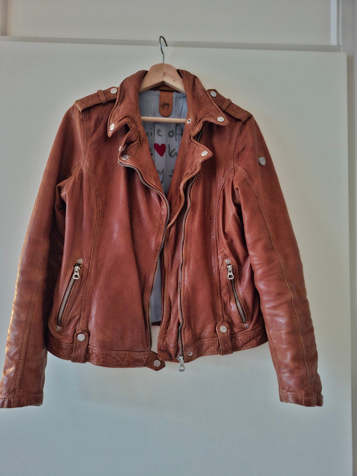 Gipsy leren jasje, Kleding | Dames, Gipsy, Bruin, Maat 42/44 (L), Ophalen of Verzenden