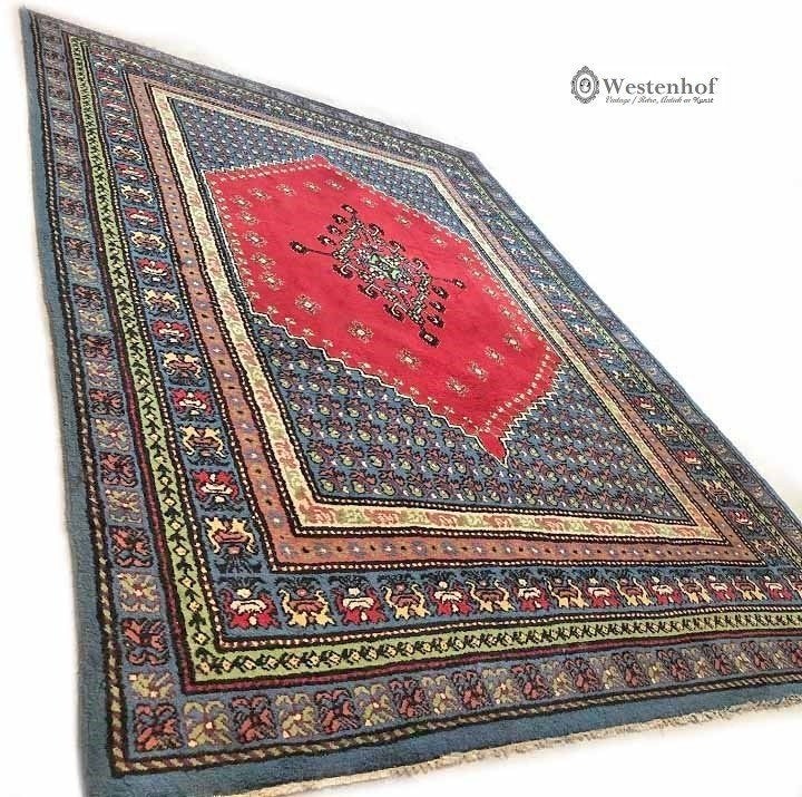 Grote Perzisch tapijt handgeknoopt vloerkleed wol, Ophalen, Groen, 200 cm of meer, Zo goed als nieuw