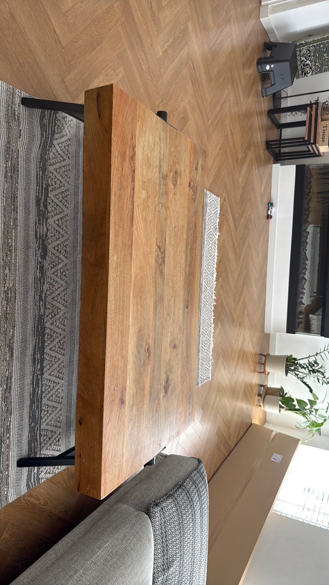 Te koop salontafel Mangohout!, Ophalen, Rechthoekig, 100 tot 150 cm, 50 tot 100 cm