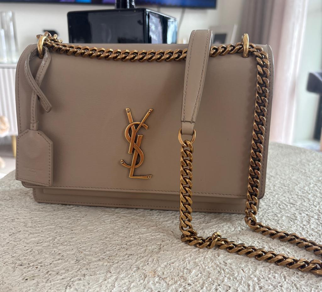 Ysl medium sunset, Sieraden, Tassen en Uiterlijk, Tassen | Damestassen, Ophalen of Verzenden, Zo goed als nieuw, Beige