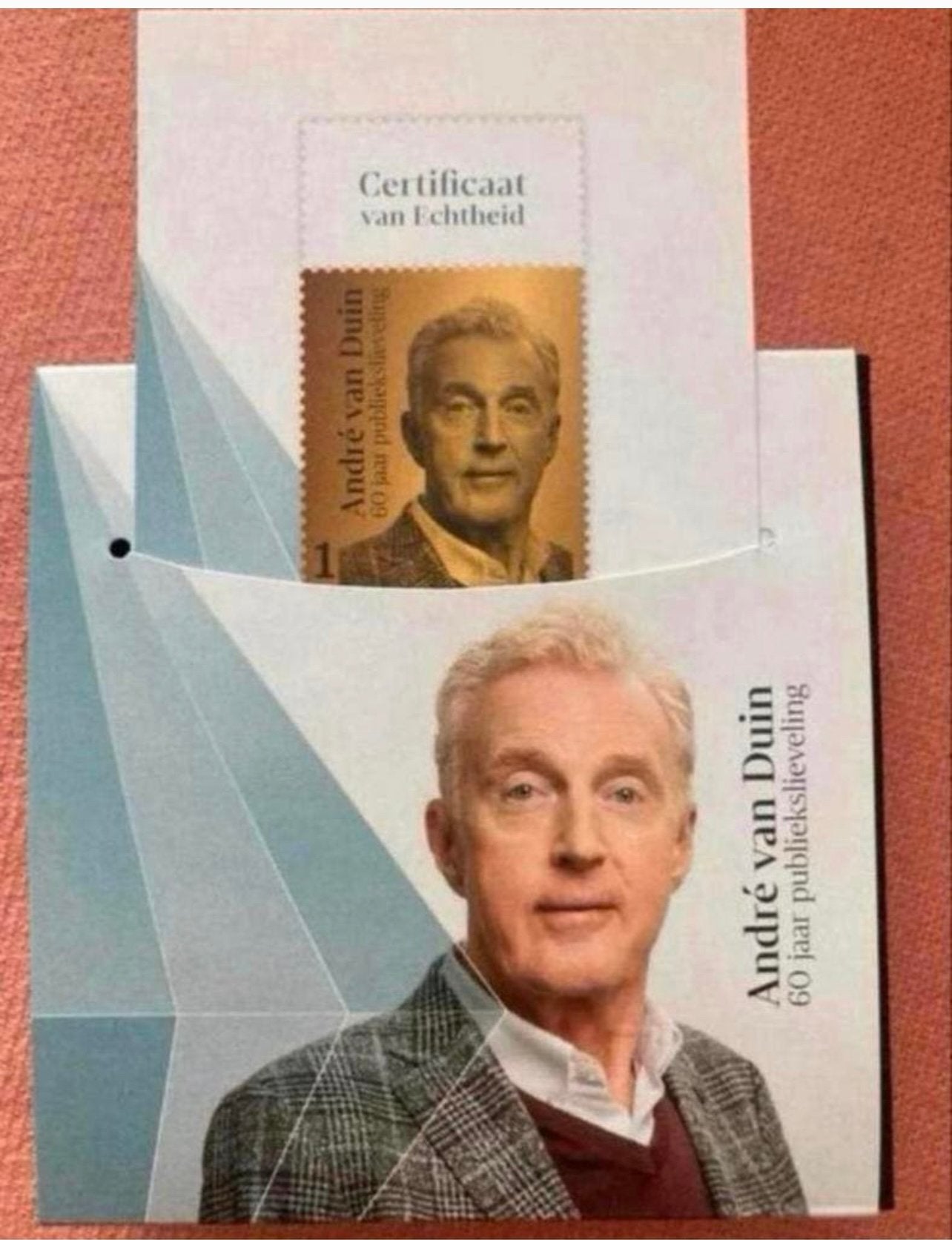 Goudenpostzegel André van Duin (( zie beschrijving )) Bieden, Verzamelen, Ophalen of Verzenden, Nieuw