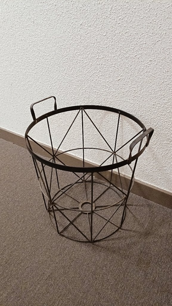 IJzeren mand zwart 34d x 33h, Huis en Inrichting, Overige materialen, Met handvatten, Mand, Rond