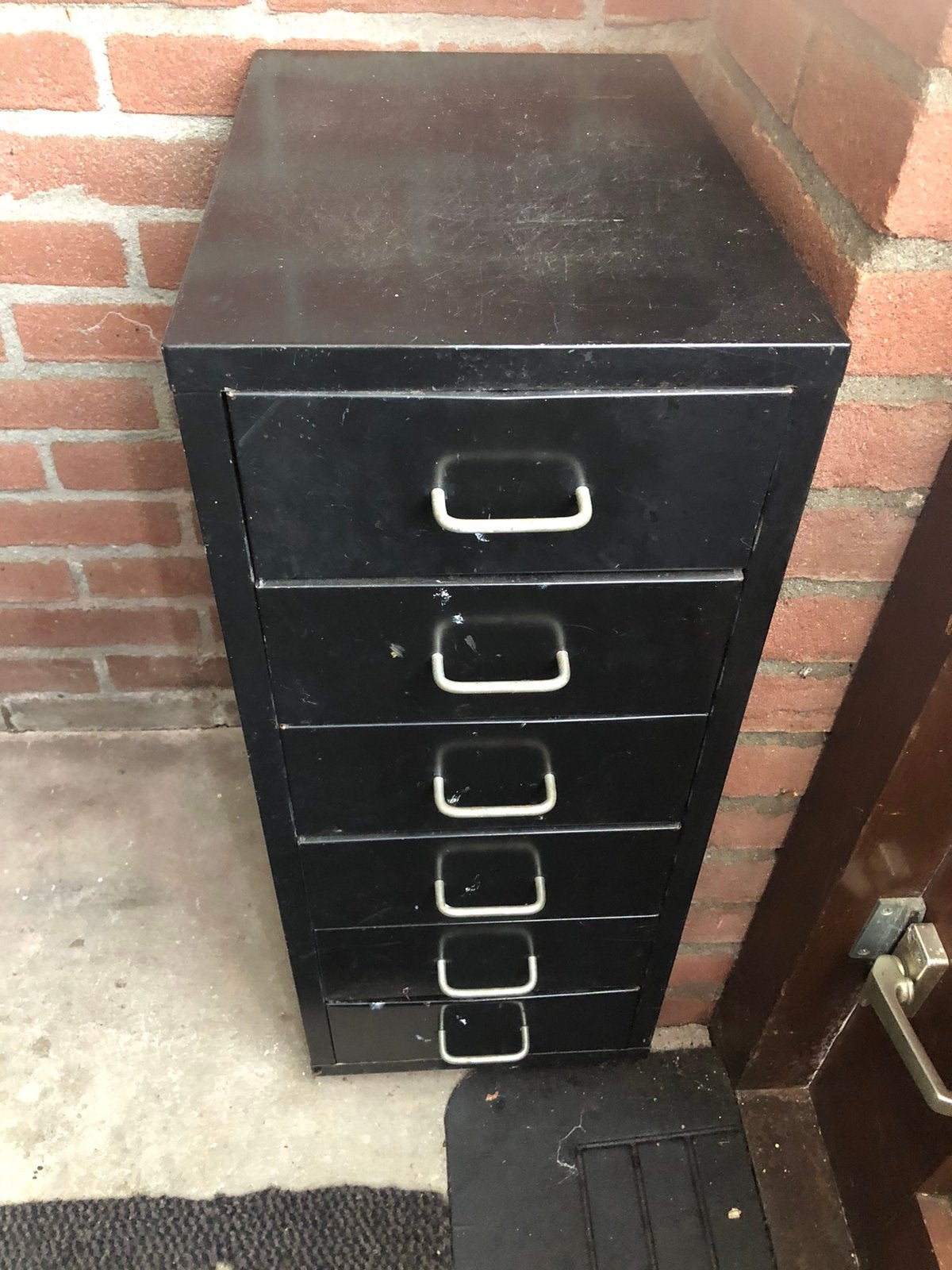 Zwart metalen  ladekast met 6 laden, Huis en Inrichting, 5 laden of meer, Zo goed als nieuw, Minder dan 100 cm, 25 tot 50 cm
