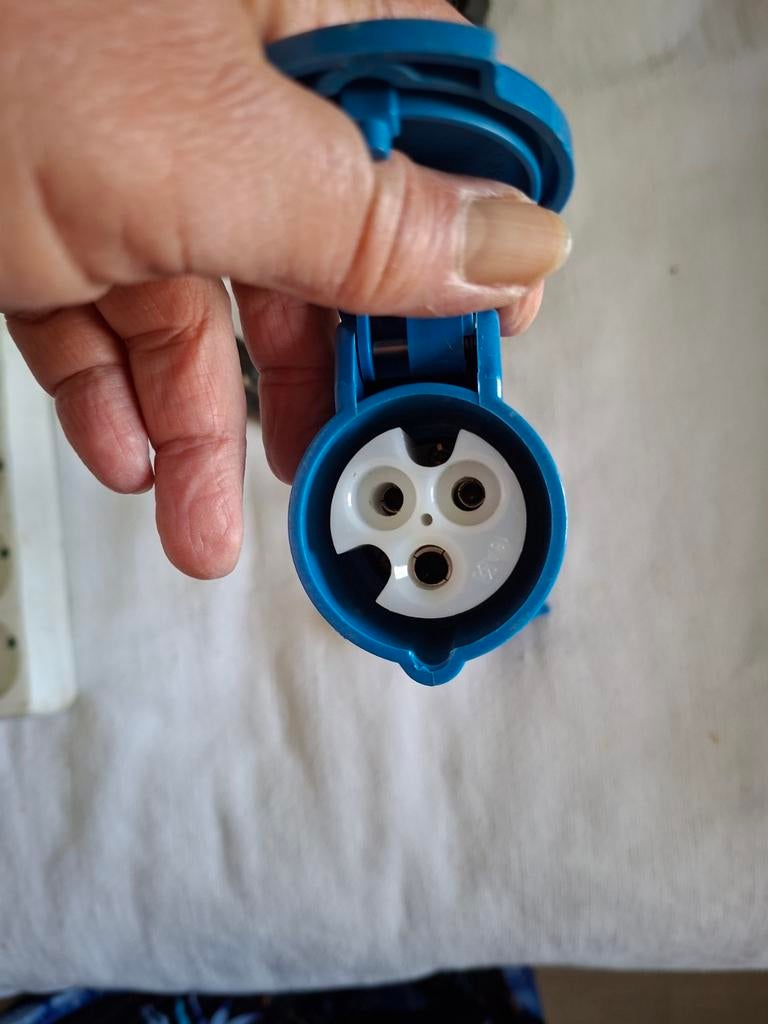 Camping stroomkabel set: CEE stekker, verlengsnoer, adapters, Ophalen, Gebruikt