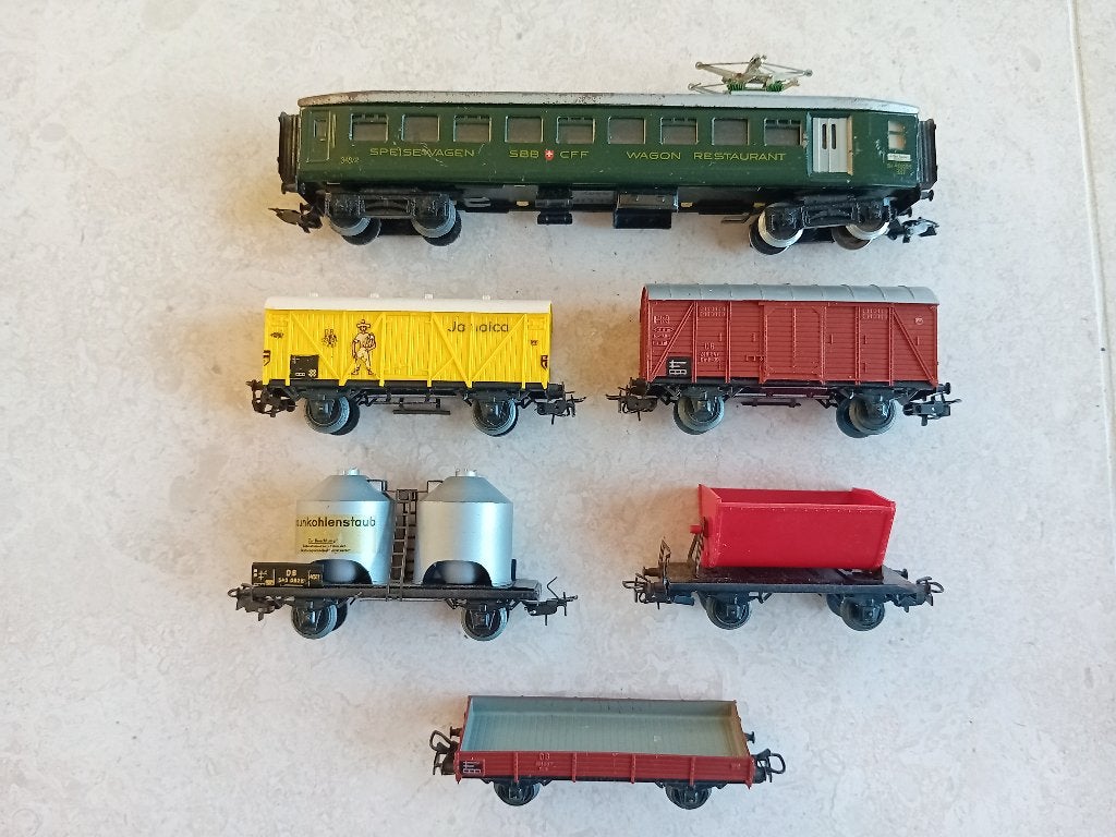 H0#501 Marklin 348/2, 4503, 4509, 4513, 4514, 4610, wagons., Hobby en Vrije tijd, Modeltreinen | H0, Wisselstroom, Gebruikt, Wagon