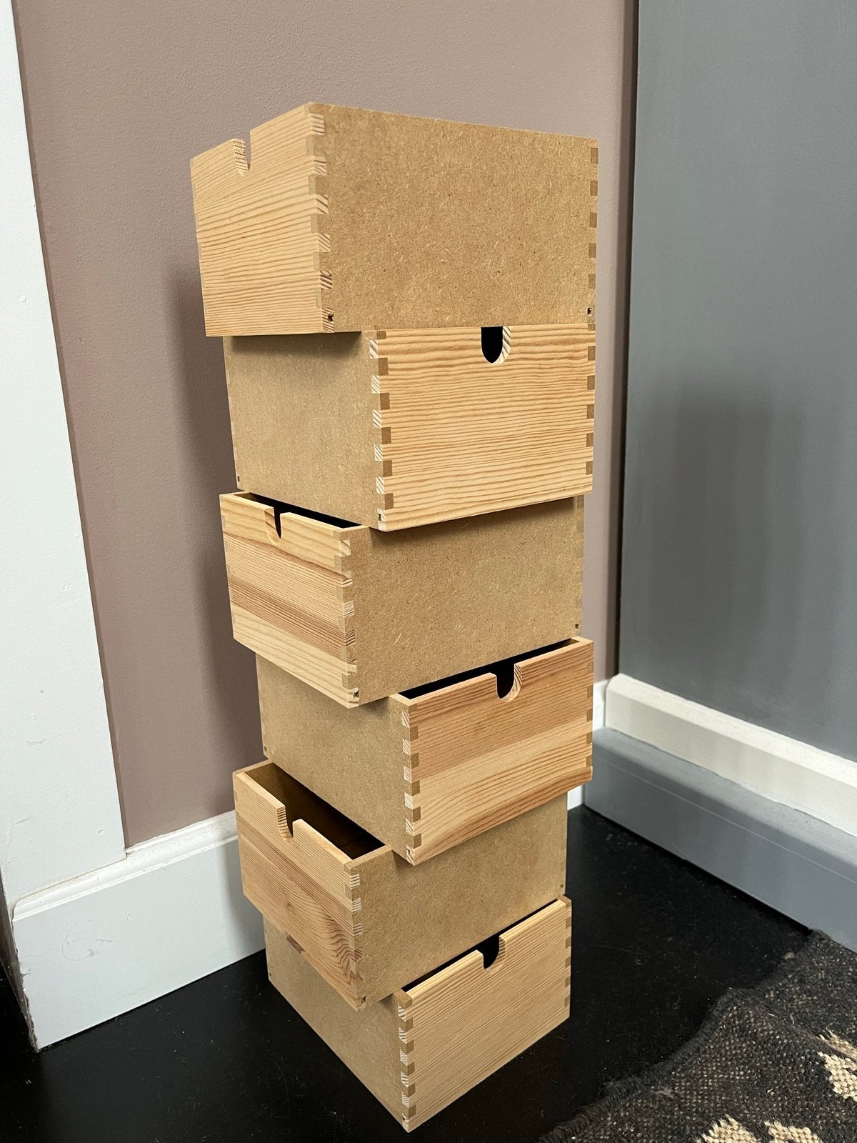6 houten bakjes uit Ikea moppe kastje, Ophalen, Minder dan 50 cm, Gebruikt, 50 tot 100 cm