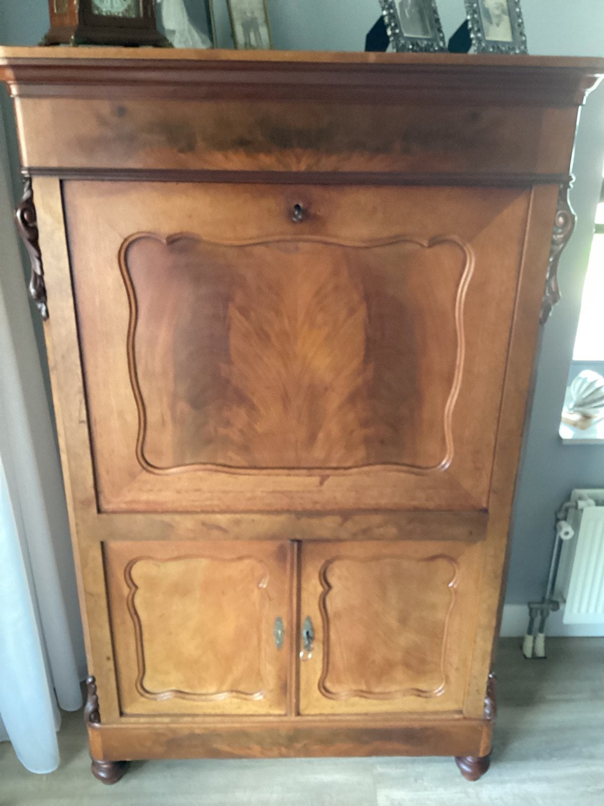 Mahonie klep secretaire, Antiek en Kunst, Antiek | Meubels | Kasten, Ophalen