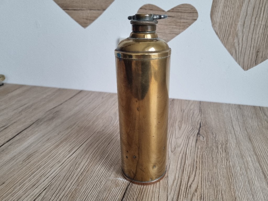 Mooie Antiek Vintage Thermo Fles / Kruik Messing Koper, Verzenden, Koper