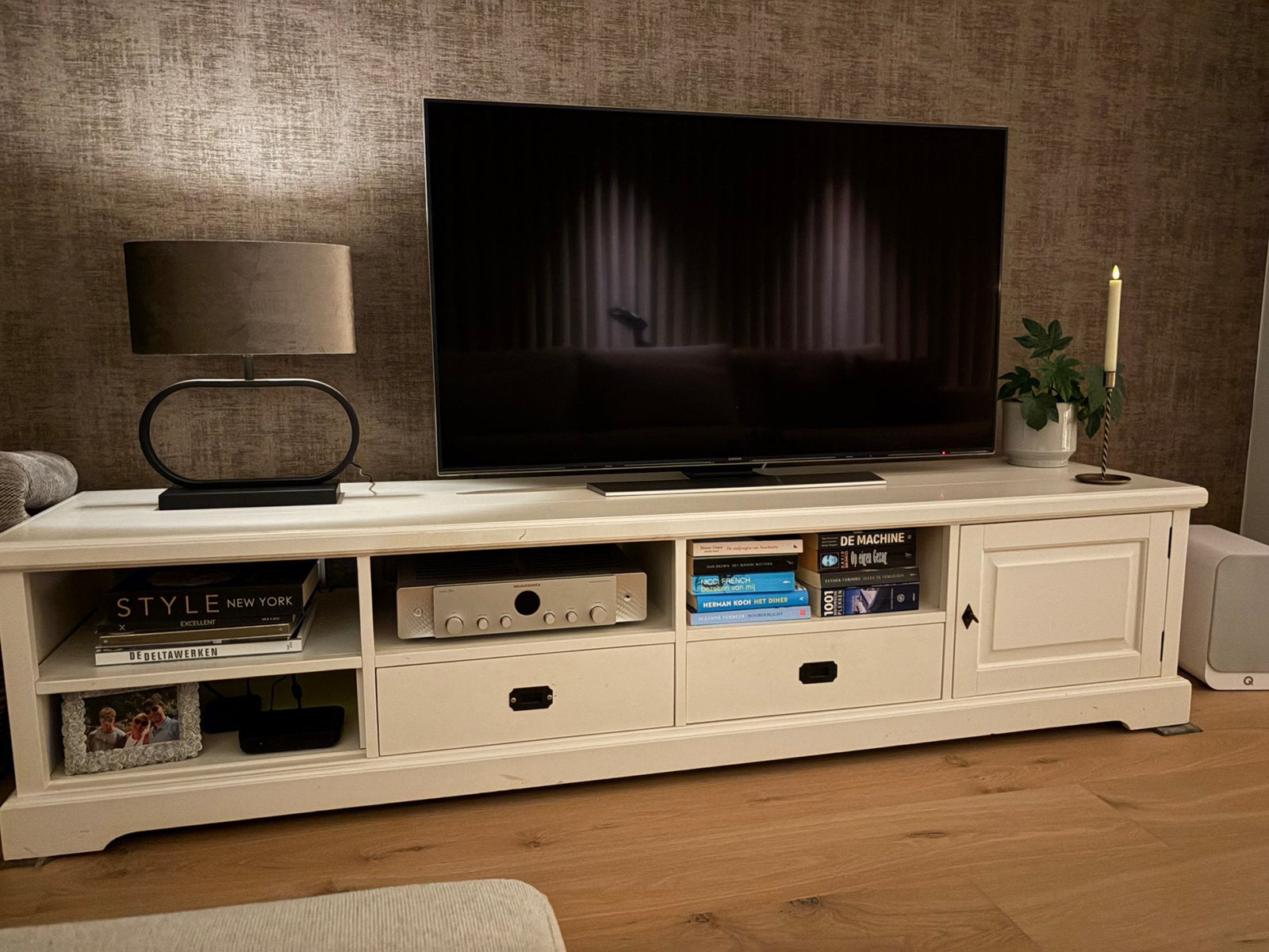 Wit Tv-meubel, Ophalen, Gebruikt, Landelijk, 200 cm of meer